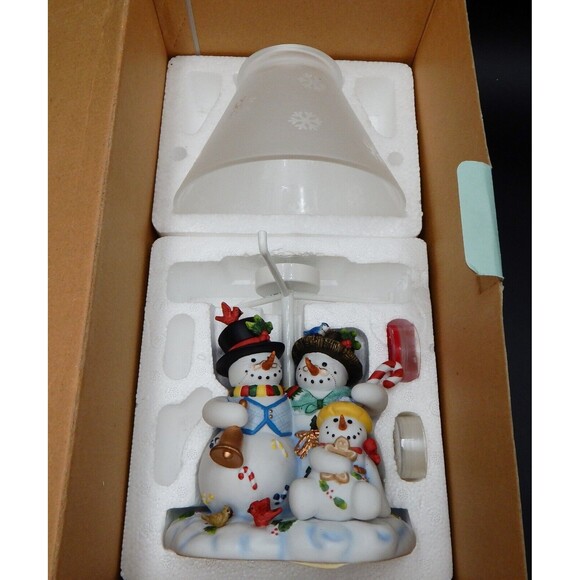 PartyLite Snowman Snowbell Family Tealight Lamp w/Snowflake P7866 Shade Holiday - Picture 10 of 12